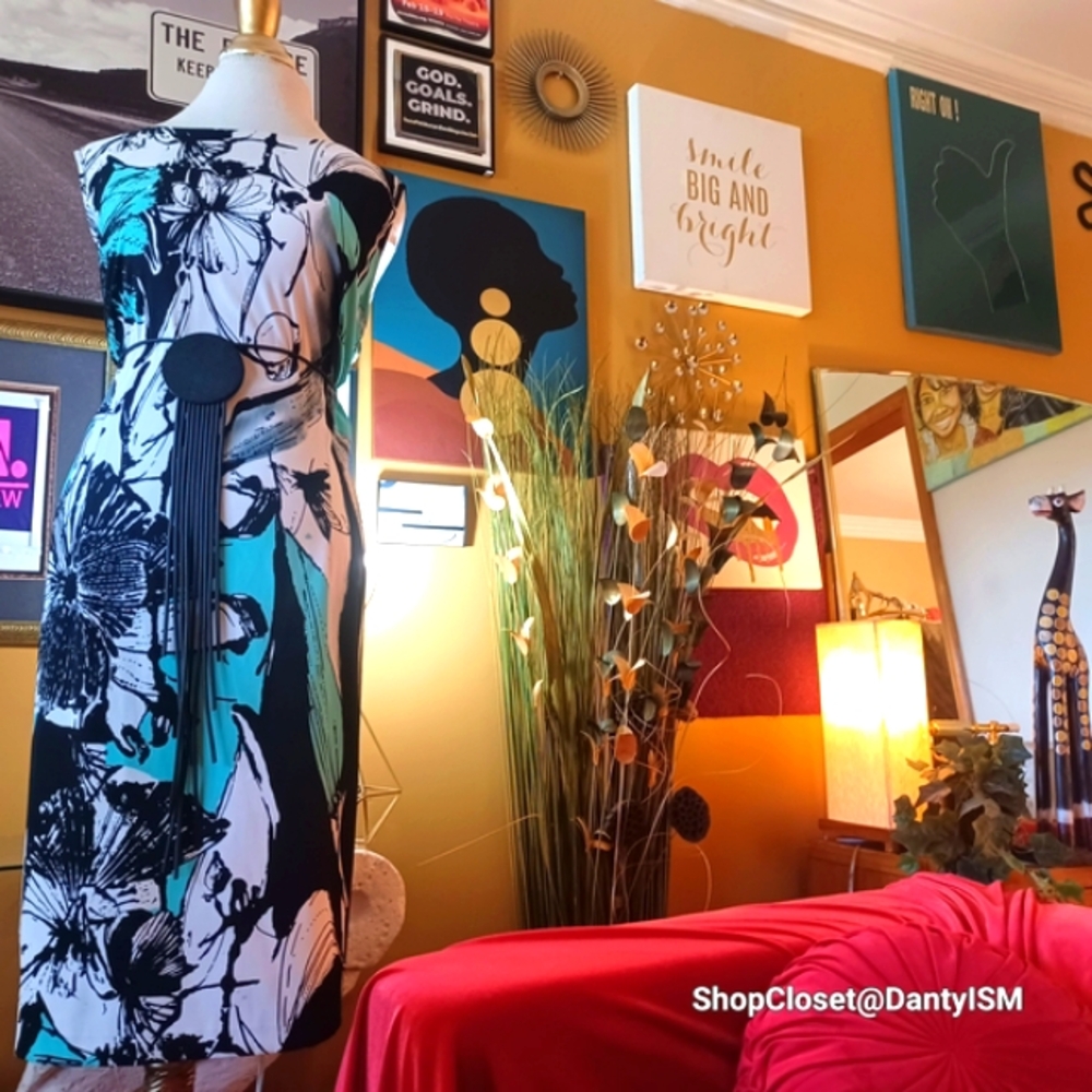 Connected Apparel Floral Print Sleeveless Dress - Picture 5 of 12